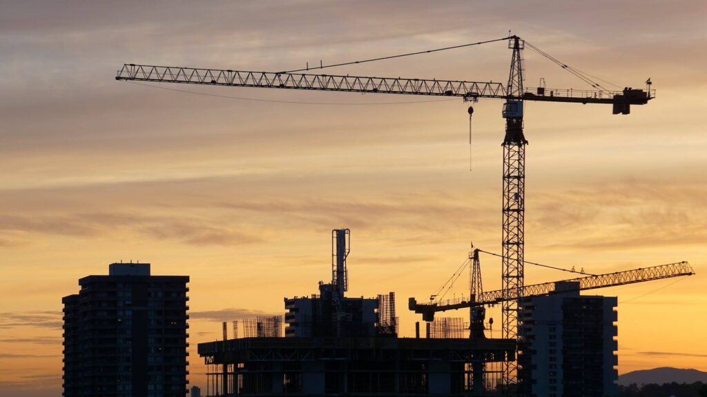 Tower crane used in building construction